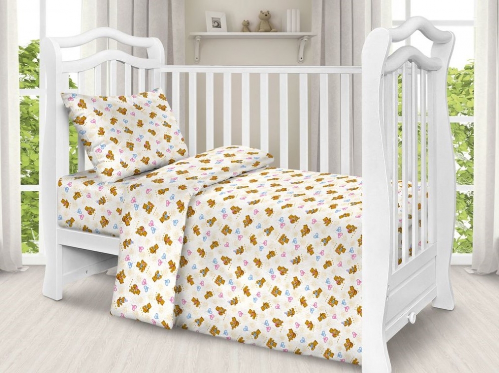 Комплект постельного белья детский бязь СТАНДАРТ (пл.125 гр/м2) "609-2 Кроха" в ассортименте