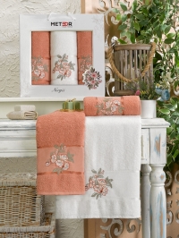 Турецкий комплект полотенец махровых METEOR NERGIS 3шт арт.11257