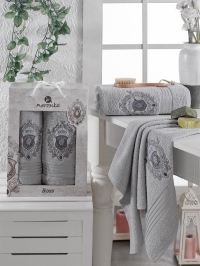 Турецкий комплект полотенец махровых MERZUKA BOSS 2шт арт.9807