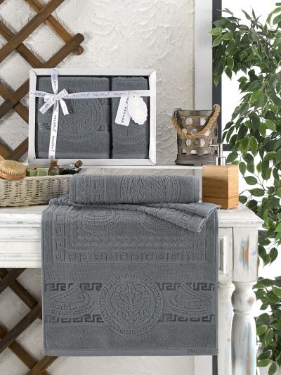 Турецкий комплект полотенец махровых жаккард PHILIPPUS PILIUMUNUS 2шт арт.11258