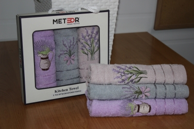 Кухонные махровые салфетки METEOR 30х50 LAVANTA - 3шт. арт. 9737