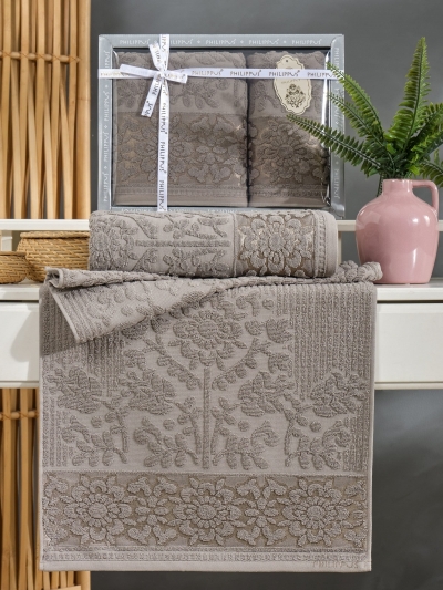 Турецкий комплект полотенец махровых жаккард PHILIPPUS LYDIA 2шт арт.12370