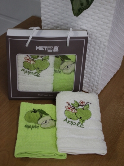 Кухонные махровые/вафельные салфетки METEOR 30х50 APPLE - 2шт. арт. 9659